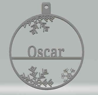 personalisiert Flitter Oscar Zuhause Haus noel brennen Weihnachten 3d print model - Mito3D