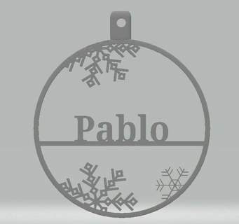 personalized bauble pablo Home #noel #boule #christmas 3d print model - Mito3D