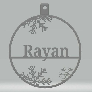 personnalisé babiole Rayan Accueil maison noel brûler Noël 3d print model - Mito3D