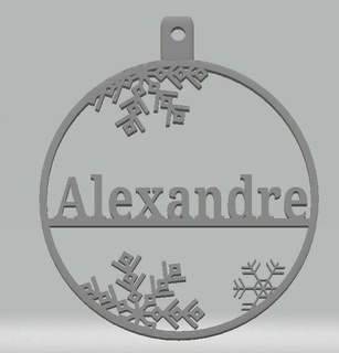 personalized christmas bauble alexandre Home #noel #boule #christmas 3d print model - Mito3D