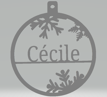 personalized christmas bauble c cile noel boule cecile 3d print model - Mito3D