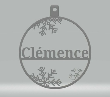 personalized christmas bauble cl mence Home #noel #boule #christmas 3d print model - Mito3D