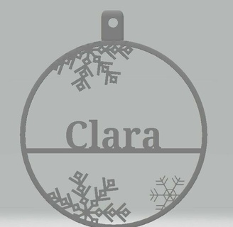 personalized christmas bauble clara Home #noel #boule #christmas 3d print model - Mito3D