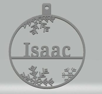 personalized christmas bauble isaac Home #noel #boule #christmas 3d print model - Mito3D