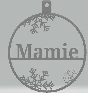 personalized christmas bauble mamie Home #noel #boule #christmas 3d print model - Mito3D