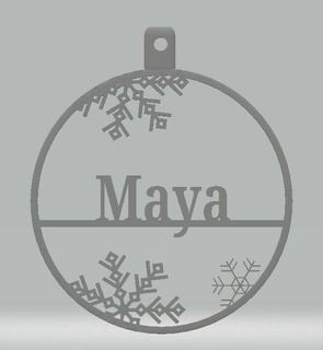 personalizzato Natale pallina maya casa noel bruciare 3d print model - Mito3D