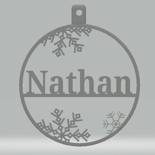 personalisiert Weihnachten Flitter Nathan Zuhause Haus noel brennen 3d print model - Mito3D