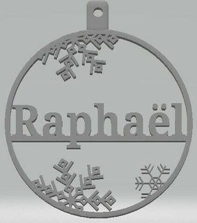 personalized christmas bauble rapha l Home #noel #boule #christmas 3d print model - Mito3D