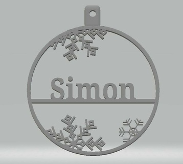 personalisiert Weihnachten Flitter Simon Zuhause Haus noel brennen 3d print model - Mito3D
