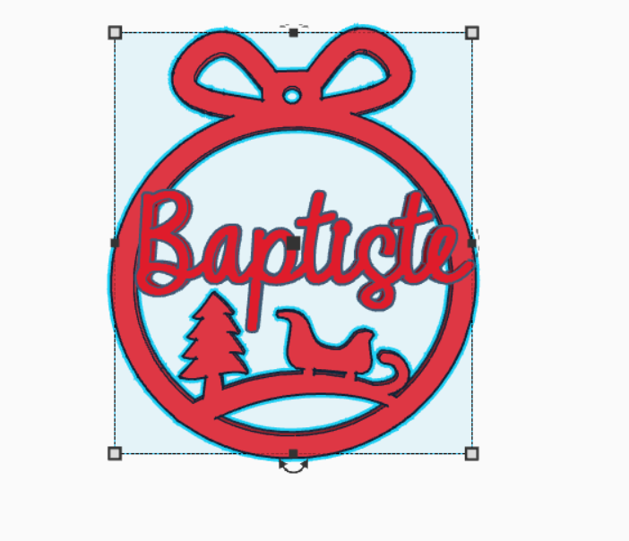 personalized christmas decoration baptiste fir first name l 3D print model - Mito3D