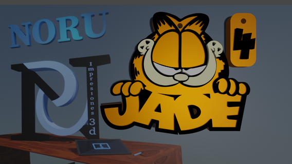 personnalisé Garfield porte clés événement Personnel fête 3d print model - Mito3D