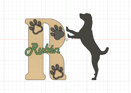 personalisiert Briefe Hund gestalten Hunde Fußabdrücke Dekoration Kinder Babys Geschenke 3d print model - Mito3D