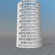personalized pencil card art pot tower letters pi pencils felts pens office 3d print model - Mito3D