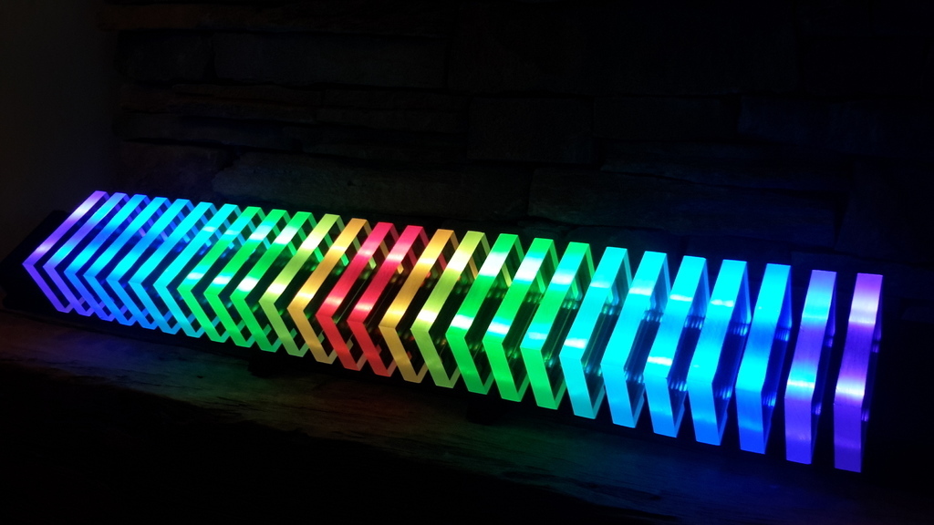perspex clear acrylic ws2812 led audio interactive light bar 5050 arduino color electronics ikea strip multicolor music neopixel programming project rainbow rgb ws2812b 3D print model - Mito3D