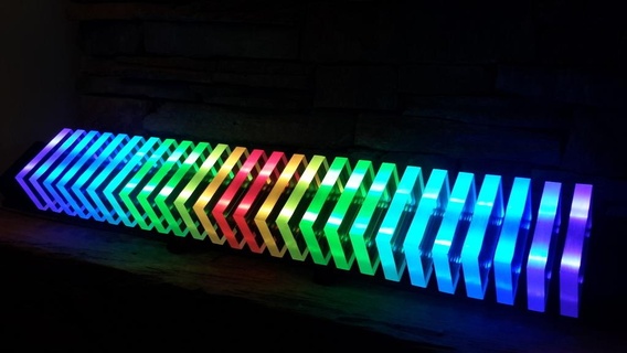 perspex chiaro acrilico ws2812 guidato Audio interattivo luce bar 5050 arduino colore elettronica ikea striscia multicolore musica neopixel programmazione progetto arcobaleno rgb ws2812b 3d print model - Mito3D