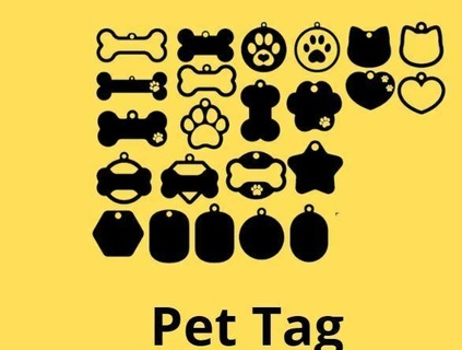 pet tag dog cat template id personalized cricut silhouette 3d print model - Mito3D