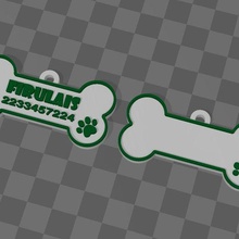 mascota etiqueta llavero collar 3d print model - Mito3D