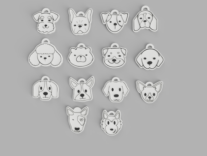 animal tags 14 designs animais estimação Tag placas cachorros personalizado 3d print model - Mito3D