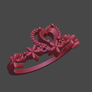 pétalos corazón anillo joyería joya 3d impresión culto anillos 3d print model - Mito3D
