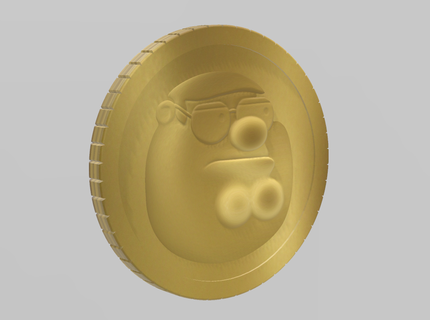 peter griffin coin resin print Art petg fortnite tv 3d print model - Mito3D