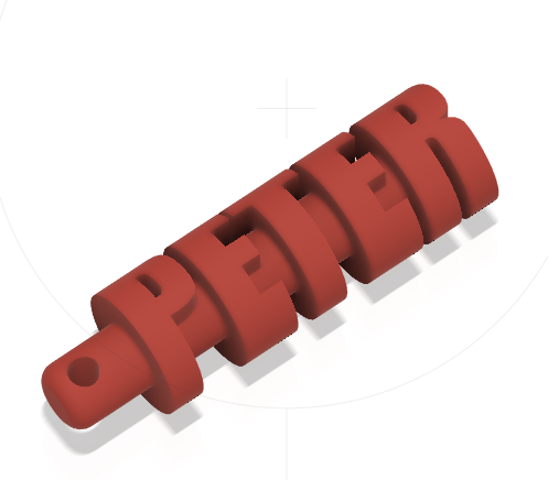 peter porte clés art présent 3D print model - Mito3D