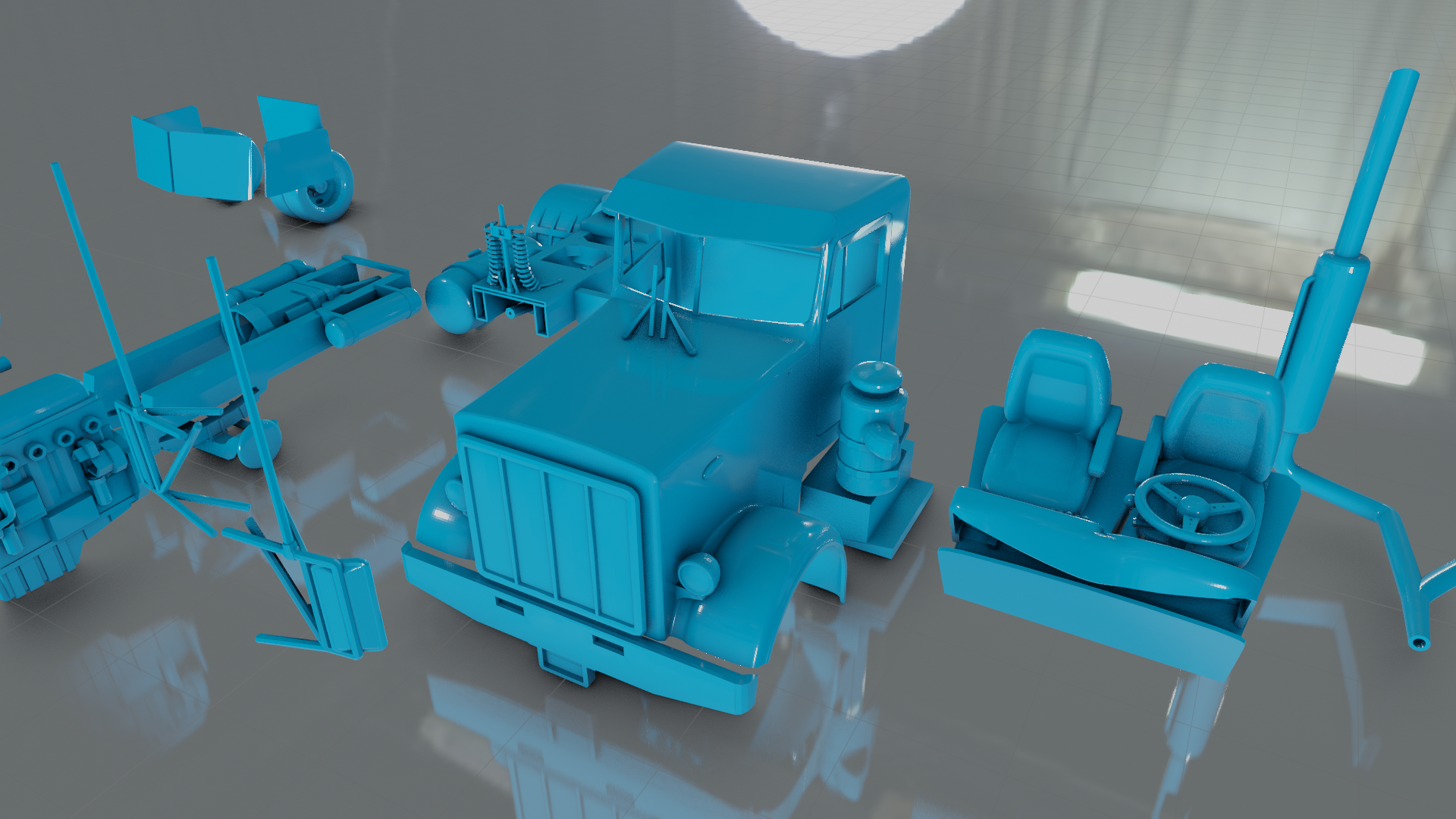 peterbilt 289 288 truck 3D print model - Mito3D