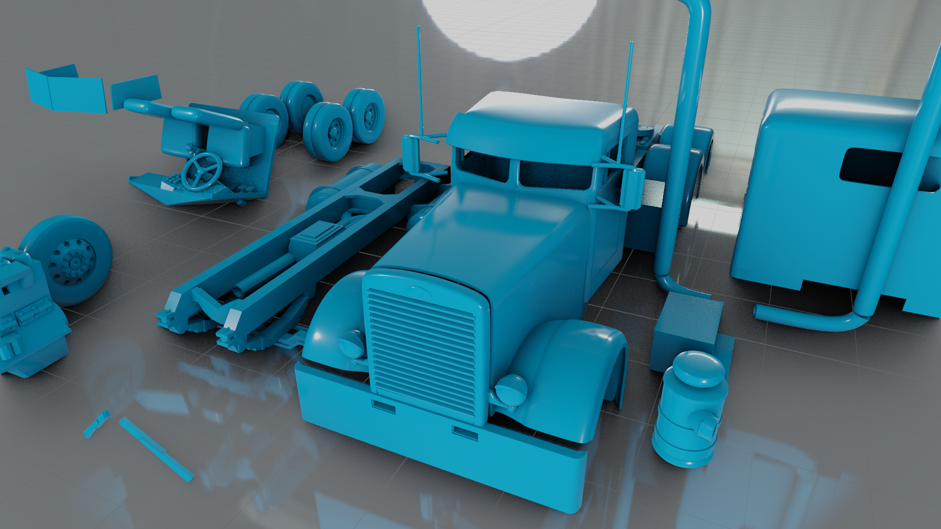 Peterbilt 381 LKW 3D print model - Mito3D