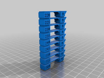petg temp tower cura 220-260 degrees 3d printing tests 3d print model - Mito3D