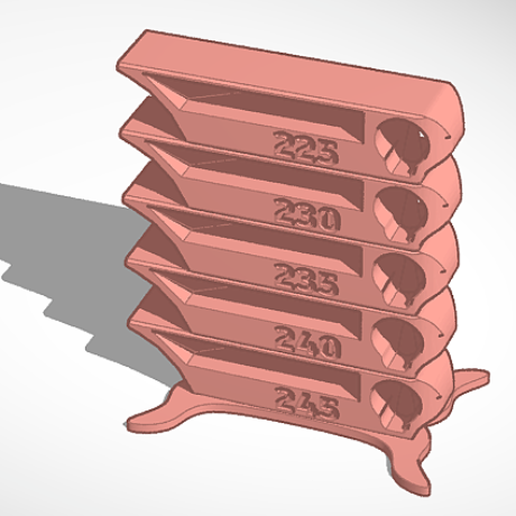 petg temperature tower 225 245 filament test calibration 3D print model - Mito3D