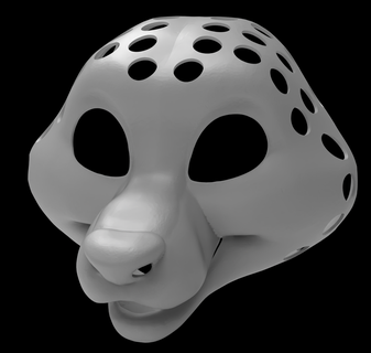 chiquita canino fursuit cabeza base cosplay disfraz máscara peludo 3d print model - Mito3D
