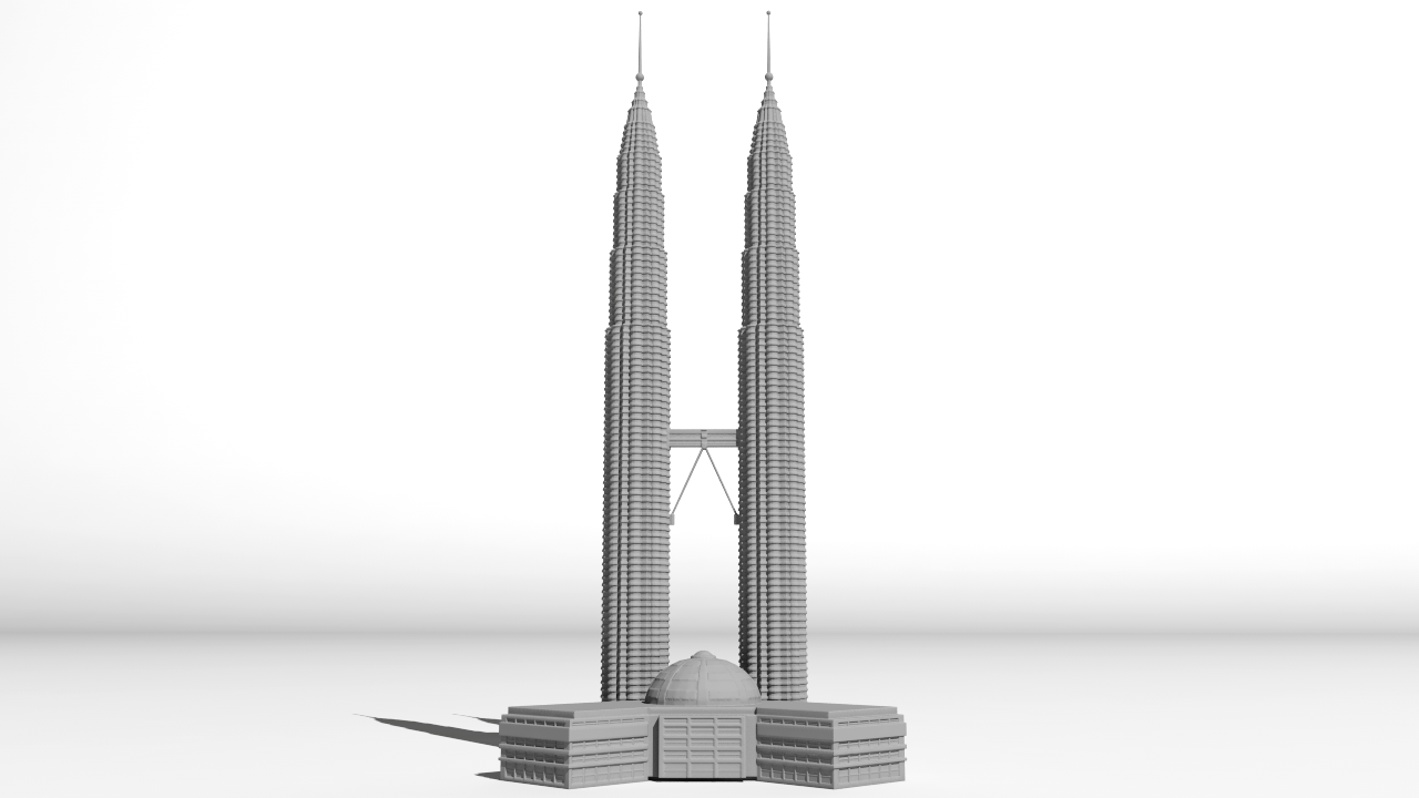 petronas torre arquitectura kuala barro edificio rascacielos 3D print model - Mito3D