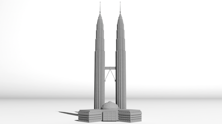pétronas tour architecture kuala boue bâtiment gratte ciel 3d print model - Mito3D