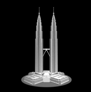 petronas torres escala 1 200 edificio kuala barro Malasia arquitectura Ingenieria mundo construcción 3d print model - Mito3D