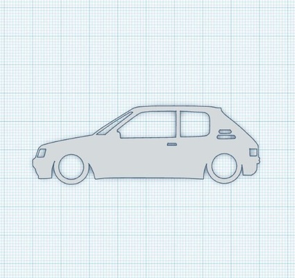 peugeot 205 llavero 3d print model - Mito3D