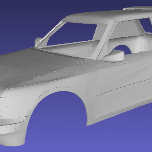 peugeot 205 rallye imprimable corps de la voiture jeu le karaoké fente système scalextric sport tamiya rc 3D print model - Mito3D