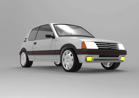 peugeot 205gti body 205 car racing class race surface surfaces gti 3d print model - Mito3D