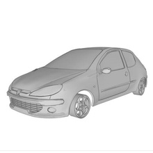 peugeot 206 3 door 3d model diecast poly car rc slot miniz tamiya kyosho 3d print model - Mito3D