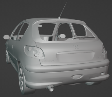 peugeot 206 gti auto car vehicle 3d print model - Mito3D
