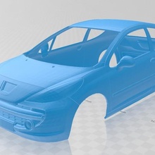 peugeot 207 printable body car game 1-12 1-14 1-24 1-18 1-32 1-10 miniz tamiya hobby control radio rc shell scalextric slot 3d print model - Mito3D