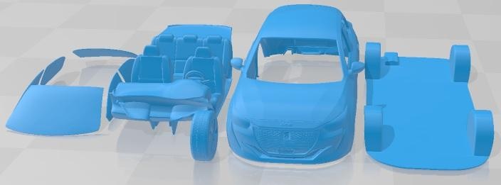 peugeot 208 2021 yazdırılabilir araba oyun yuva ölçülü Tamiya rc miniz hobi mikro 3d print model - Mito3D