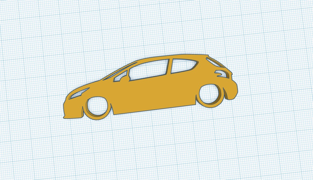 peugeot 208 3dr keyring car vehicle keychain 3D print model - Mito3D