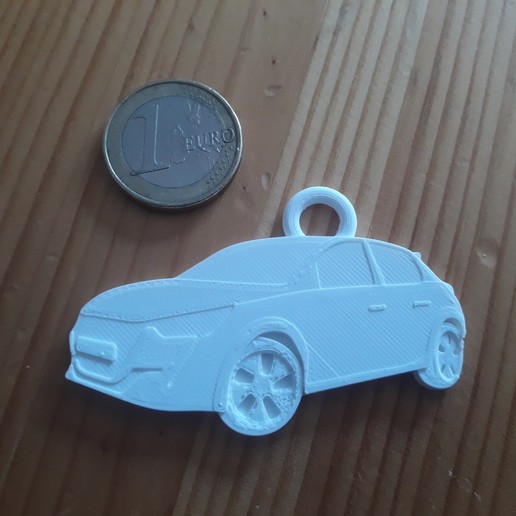 peugeot 208 ph2 key holder car because keychain ring automobile 3D print model - Mito3D