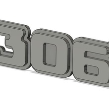 peugeot 306 clé de la chaîne divers anneau porte-clés voiture les touches psa l'emblème 3d print model - Mito3D