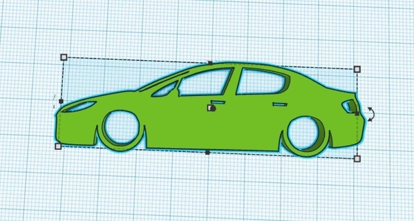 peugeot 407 sedán silueta llavero coche vehiculo 3d print model - Mito3D