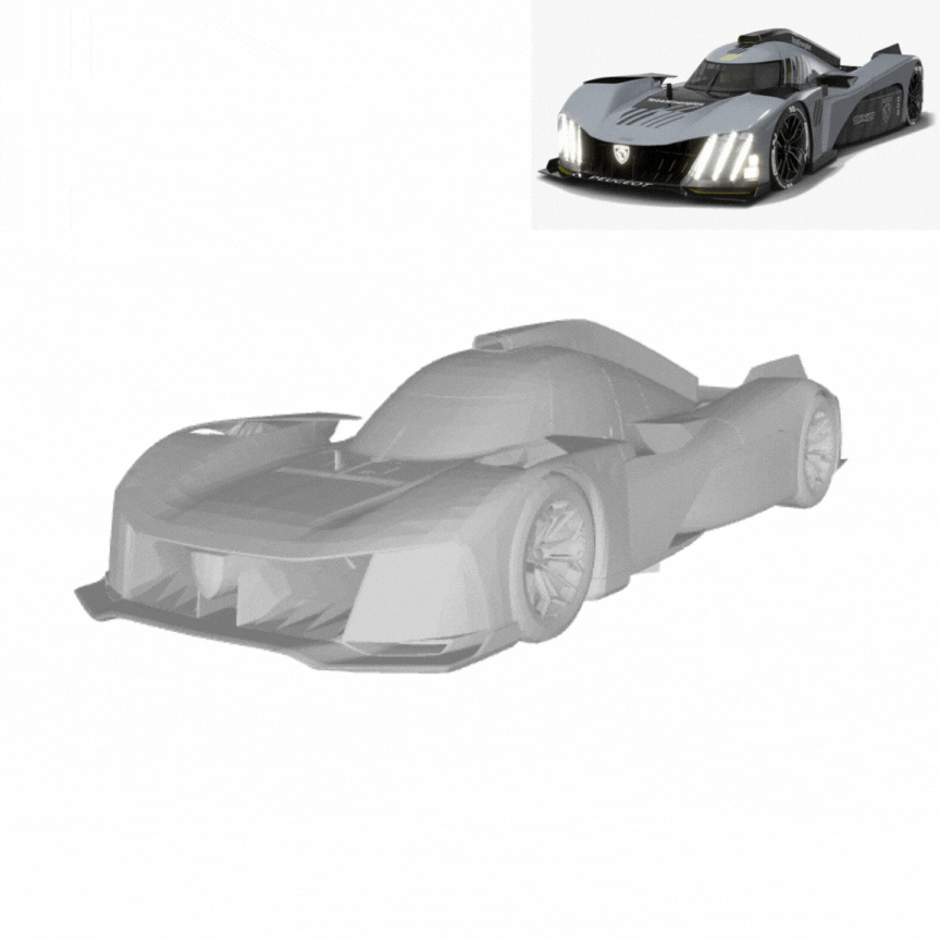 Peugeot 9x8 hipercarro 3D print model - Mito3D