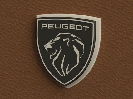 Peugeot distintivo casaco braços carro leão animal triângulo broche psa 3d print model - Mito3D