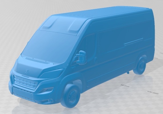 peugeot boxer 2020 printable van game diorama modeling hobby solid scale model 3d print model - Mito3D
