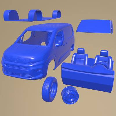 peugeot e ortak swb 2024 yazdırılabilir araba in ayrı parçalar oyun vücut yuva 1 10 ölçülü tamiya rc miniz tarayıcı kyosho eksenel traxxas mikro 3d print model - Mito3D