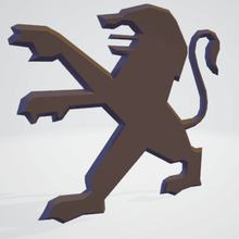 peugeot logo various brand lion emblem new flanders 3d print model - Mito3D