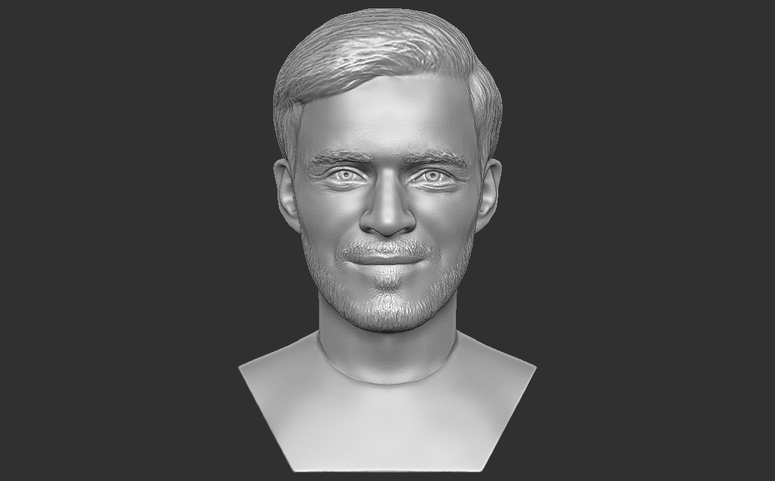 pewdiepie bust 3d printing felix kjellberg sweden youtube youtuber beast logan paul markiplier jacksepticeye whinderssonnunes felipe neto fernanfloo celebrity famous 3D print model - Mito3D